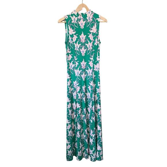 ME+EM Sleeveless Floral Belted Maxi Dress Green Size 4 - Picture 3 of 13